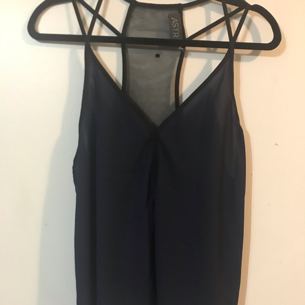 Cross strap blue and black mesh back